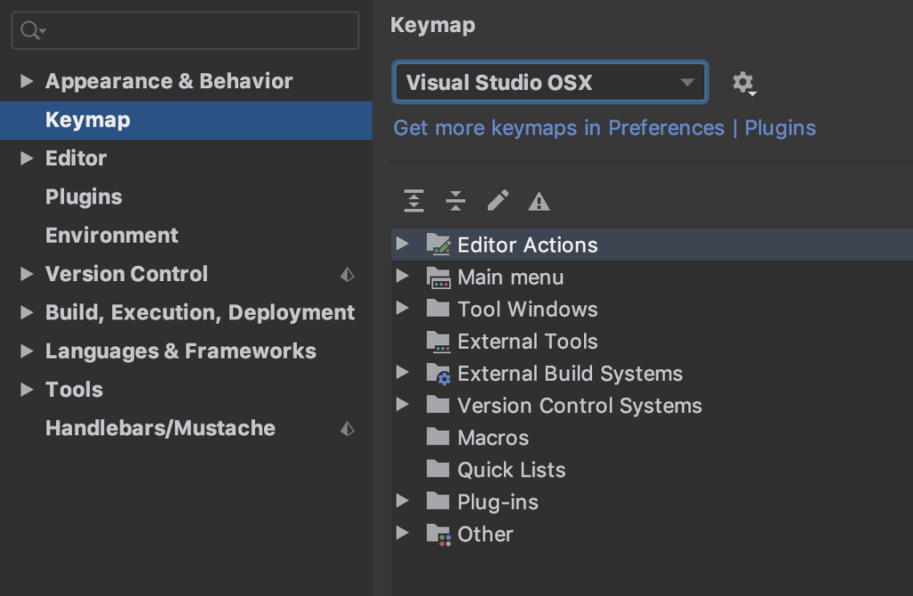 visual studio shortcuts mac debug